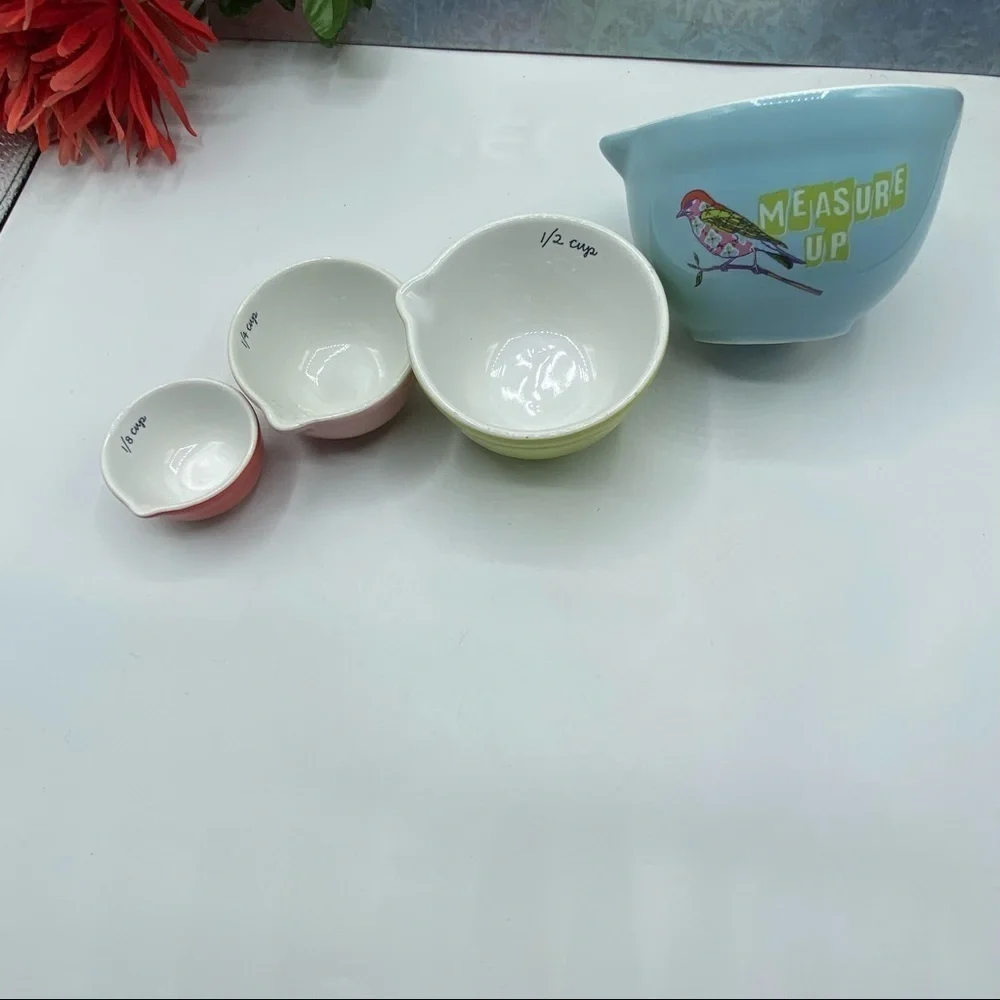 Anthropologie Measure Up Bird Ceramic‎ Cups